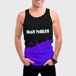 Мужская майка 3D Iron Maiden purple grunge - фото 2