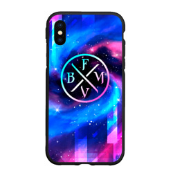 Чехол для iPhone XS Max матовый Bullet For My Valentine неоновый космос