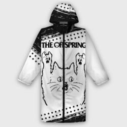 Мужской дождевик 3D The Offspring рок кот на светлом фоне