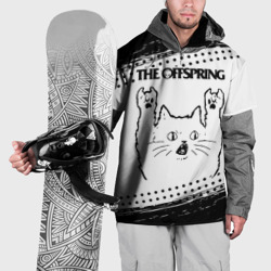 Накидка на куртку 3D The Offspring рок кот на светлом фоне