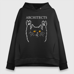 Женское худи Oversize хлопок Architects rock cat