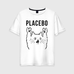 Женская футболка хлопок Oversize Placebo - rock cat