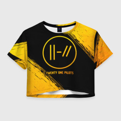 Женская футболка Crop-top 3D Twenty One Pilots - gold gradient