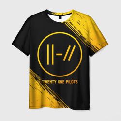 Мужская футболка 3D Twenty One Pilots - gold gradient