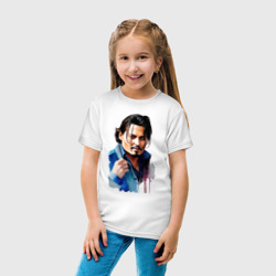 Детская футболка хлопок Johnny Depp - watercolor - фото 2