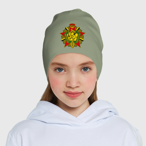 Детская шапка демисезонная Орден отличника погранвойск, цвет авокадо - фото 5