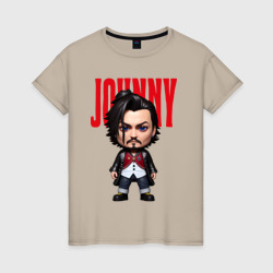 Женская футболка хлопок Johnny Depp - cool dude - pop art