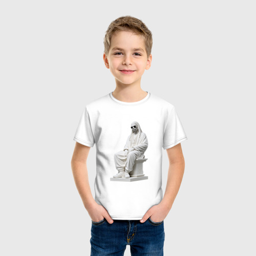 Детская футболка хлопок Статуя рэпера Снуп Дога, цвет белый - фото 3