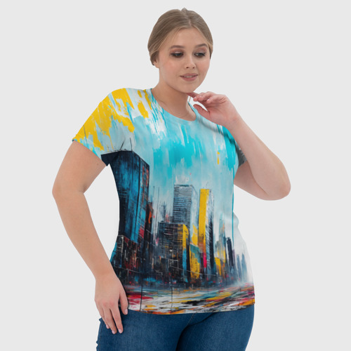 Женская футболка 3D с принтом Палитра города, фото #4