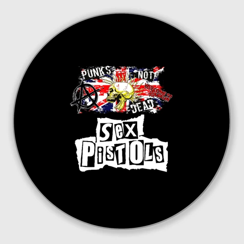 Круглый коврик для мышки Sex Pistols - punks not dead