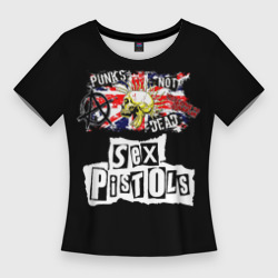 Женская футболка 3D Slim Sex Pistols - punks not dead