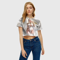 Женская футболка Crop-top 3D Аниме девушка в фэнтази костюме - фото 2