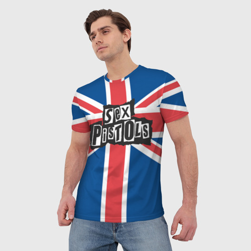 Мужская футболка 3D Sex Pistols - панк рок, цвет 3D печать - фото 3