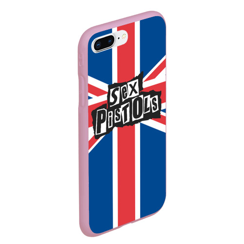 Чехол для iPhone 7Plus/8 Plus матовый Sex Pistols - панк рок, цвет розовый - фото 3