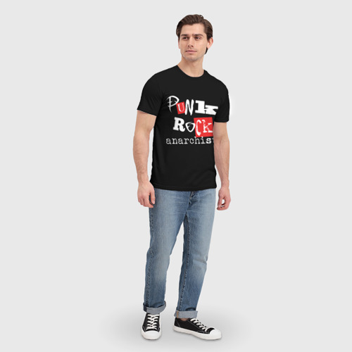 Мужская футболка 3D Панк-рок анархист, цвет 3D печать - фото 5