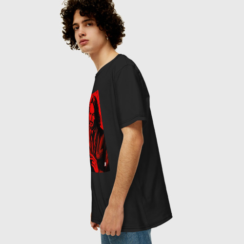 Мужская футболка хлопок Oversize с принтом John Wick Baba Yaga art, вид сбоку #3