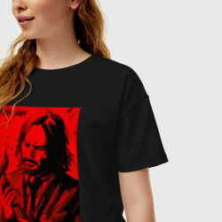 Женская футболка хлопок Oversize John Wick Baba Yaga art - фото 2