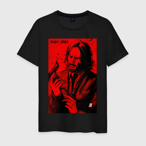 Мужская футболка хлопок John Wick Baba Yaga art, цвет черный