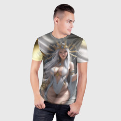 Мужская футболка 3D Slim Девушка с пышными формами аниме - фото 2