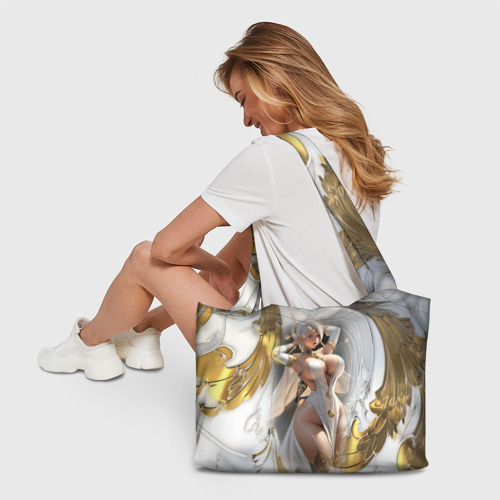 Пляжная сумка 3D Девушка с аппетитными формами в золотом - фото 6