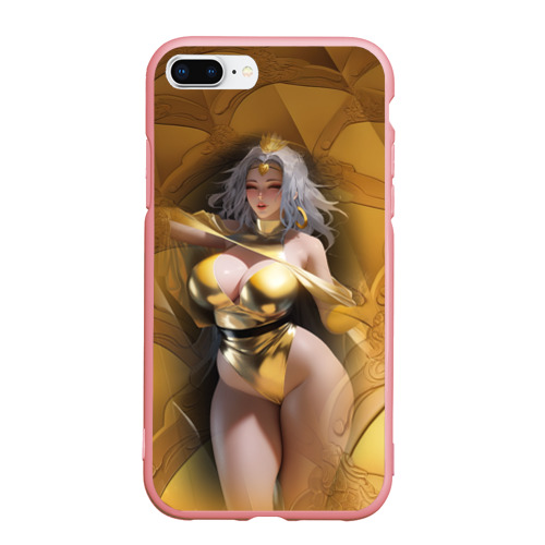 Чехол для iPhone 7Plus/8 Plus матовый с принтом Fantasy gold girl, вид спереди #2