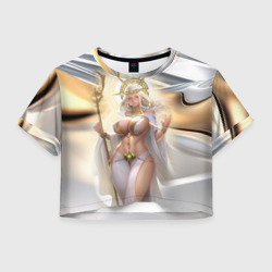 Женская футболка Crop-top 3D Fantasy girl gold