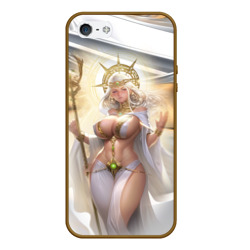 Чехол для iPhone 5/5S матовый Fantasy girl gold