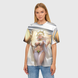 Женская футболка oversize 3D Fantasy girl gold - фото 2