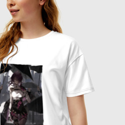 Женская футболка хлопок Oversize Кафка под дождём - фото 2