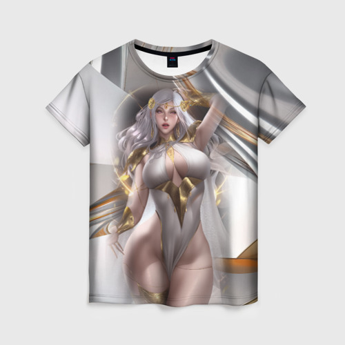 Женская футболка 3D с принтом Аниме девушка  с аппетитными формами, вид спереди #2