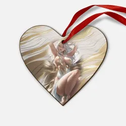 Деревянная игрушка Сердце Аниме блондинка с пышными формами