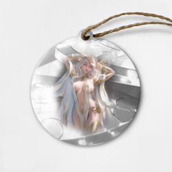 Деревянная игрушка круг Аниме девушка в откровенном костюме