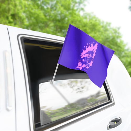Флаг для автомобиля Абстрактная розовая рыба и чернильные пятна - фото 3