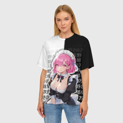 Женская футболка oversize 3D Рам - аниме ре Зеро - фото 2
