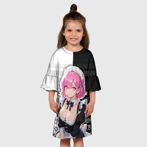 Детское платье 3D Рам - аниме ре Зеро, цвет 3D печать - фото 4