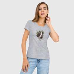 Женская футболка хлопок Slim Весна в душе: пойнтер - фото 2