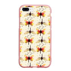 Чехол для iPhone 7Plus/8 Plus матовый Стрекозы и бабочки