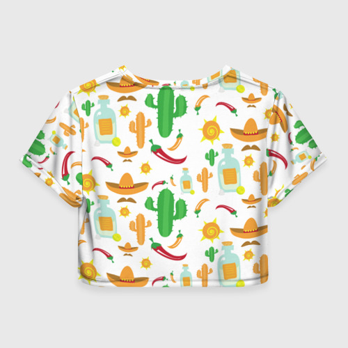 Женская футболка Crop-top 3D Мексиканский стиль, цвет 3D печать - фото 2