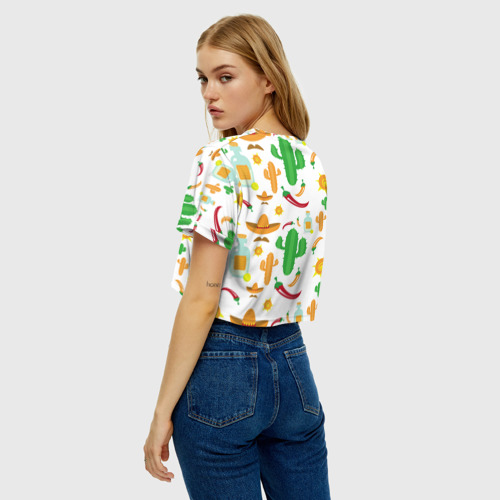 Женская футболка Crop-top 3D Мексиканский стиль, цвет 3D печать - фото 5
