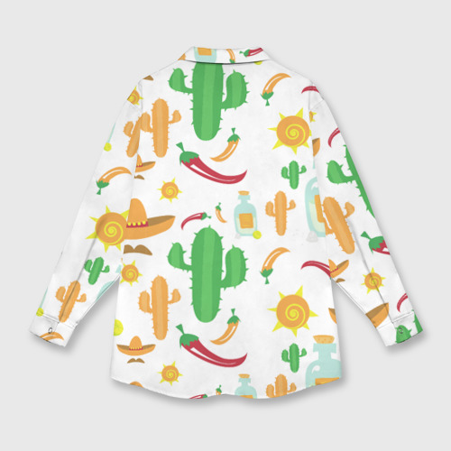 Женская рубашка oversize 3D с принтом Мексиканский стиль, вид сзади #1
