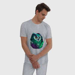 Мужская пижама хлопок Изумрудная сова - фото 2