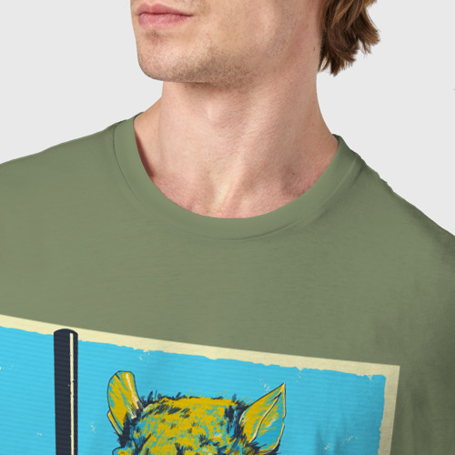 Мужская футболка хлопок Опасный Рихтер, цвет авокадо - фото 6