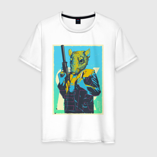 Мужская футболка из хлопка с принтом Опасный Рихтер, вид спереди №1