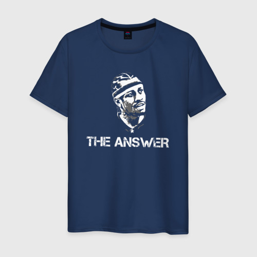 Мужская футболка из хлопка с принтом Allen Iverson, вид спереди №1