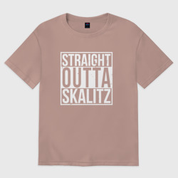 Женская футболка хлопок Oversize Straight Outta Skalitz
