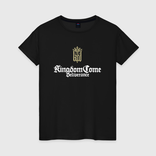 Женская футболка хлопок Kingdom come deliverance logo, цвет черный