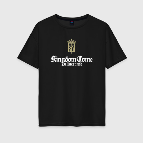 Женская футболка хлопок Oversize Kingdom come deliverance logo, цвет черный