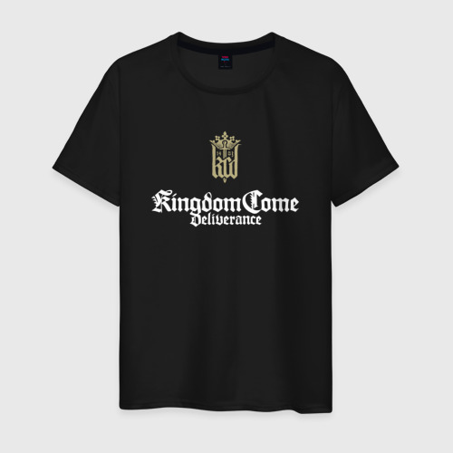 Мужская футболка хлопок Kingdom come deliverance logo, цвет черный