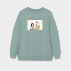 Женский свитшот oversize без начеса хлопок Пара - Долой безделье