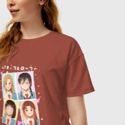 Женская футболка хлопок Oversize Долой безделье - одноклассницы - фото 2